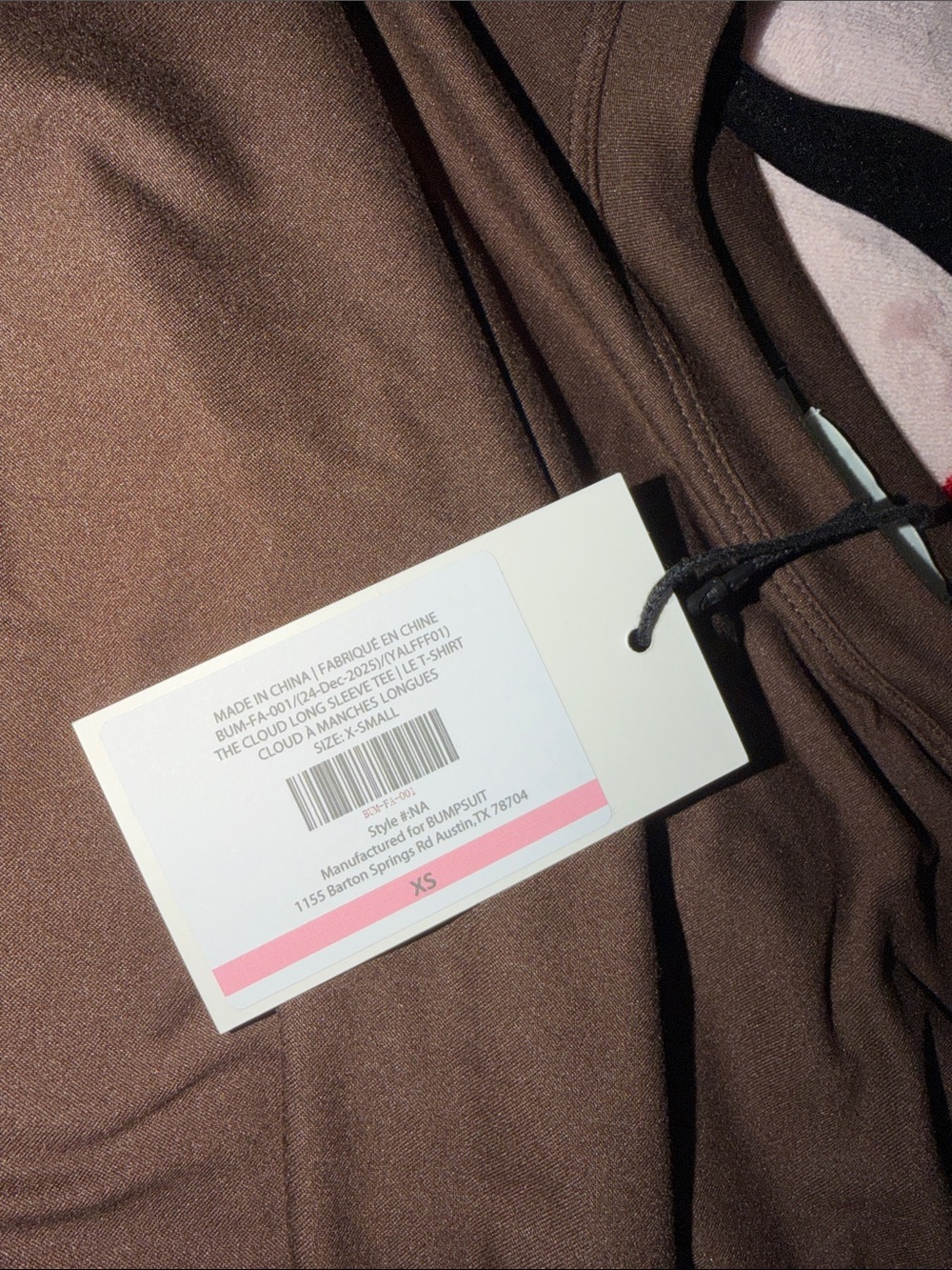 BUMPSUIT: Brown Long Sleeve Crop Top & Wide Leg Pant Lounge Set - Picture 6 of 7